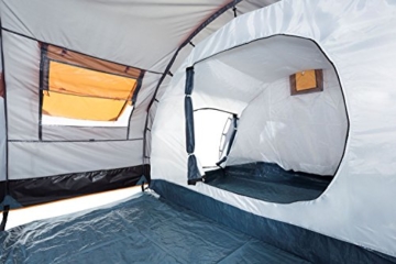 CampFeuer Tunnelzelt für 4 Personen | Großes Familienzelt mit 2 Eingängen und 3.000 mm Wassersäule | Gruppenzelt | grau | Campingzelt | So Macht Camping Spaß! - 8