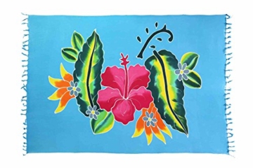 Ciffre Sarong Pareo Wickelrock Strandtuch Tuch Schal Wickelkleid Strandkleid Blickdicht Key West - Edel Blumen Muster - 1