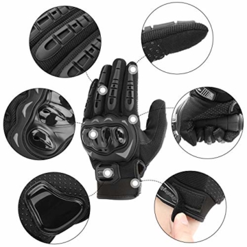 COFIT Motorrad Handschuhe, Touchscreen Motorradhandschuhe für Motorradrennen, Mountainbike, Motorcross, Klettern, Wandern und andere Outdoor Sportarten und Aktivitäten - Schwarz XL - 3