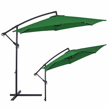 Deuba® Alu Ampelschirm Ø 330cm grün mit Kurbelvorrichtung Aluminium Wasserabweisende Bespannung - Sonnenschirm Schirm Gartenschirm Marktschirm - 3