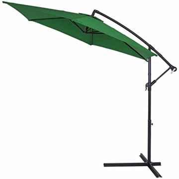 Deuba® Alu Ampelschirm Ø 330cm grün mit Kurbelvorrichtung Aluminium Wasserabweisende Bespannung - Sonnenschirm Schirm Gartenschirm Marktschirm - 1