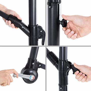 Deuba® Alu Ampelschirm Ø 330cm grün mit Kurbelvorrichtung Aluminium Wasserabweisende Bespannung - Sonnenschirm Schirm Gartenschirm Marktschirm - 6