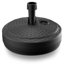 Deuba Sonnenschirmständer Schirmständer befüllbar Sonnenschirm Ständer I Rattanoptik I bis 2,6 cm Durchmesser I schwarz I rund - 1