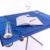 Divero Campingtisch Falt-Tisch faltbar mit Getränkehalter und Transport-Tasche – Polyester Aluminium – Farbe: Rahmen hellgrau - Bespannung blau - 3