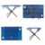 Divero Campingtisch Falt-Tisch faltbar mit Getränkehalter und Transport-Tasche – Polyester Aluminium – Farbe: Rahmen hellgrau - Bespannung blau - 6