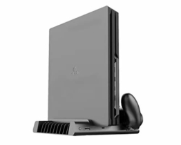 ElecGear Playstation Vertikaler Ständer Ladestation, Lüfter Kühler Standfuß, 10x Blu-ray Spiele Hüllen Halterung Stand mit Dual Charger Ladegerät für DualShock 4 Controller und PS4, PS4 Slim, PS4 Pro - 1