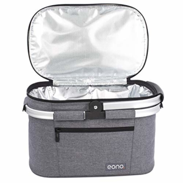 Eono by Amazon - 2-Personen-Picknickkorb 22L, isolierter Korb, Kühltasche für den Außenbereich, Dunkelgrau, M - 9