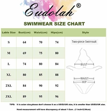 EUDOLAH Damen Sport Yoga Fitness 3-Teilig Tankini mit Shorts Strand Bikini Set mit Tops (M (EU 36-38), A-Schwarz) - 3