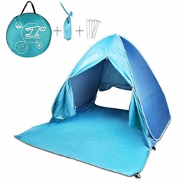FBSPORT Strandzelt, Extra Leicht Automatik Strandmuschel mit Boden Sonnenschutz UV-Schutz, Pop up Familie Tragbares Strand-Zelt, Outdoor Beach Tent Tragbar Wurfzelt - 1