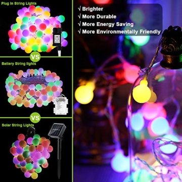 Globe Lichterkette Bunt, BrizLabs 10M 100er LED Kugel Lichterkette Innen Außen 8 Modi Strombetrieben RGB Lichterkette für Weihnachten Party Garten Hochzeit Balkon Deko, Mehrfarbig - 2