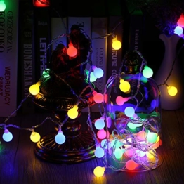 Globe Lichterkette Bunt, BrizLabs 10M 100er LED Kugel Lichterkette Innen Außen 8 Modi Strombetrieben RGB Lichterkette für Weihnachten Party Garten Hochzeit Balkon Deko, Mehrfarbig - 1