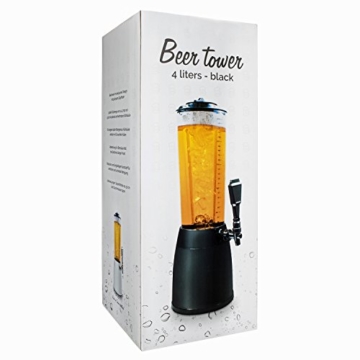 GOODS+GADGETS 4,0L Biersäule Zapfsäule Kult Biertower Trinksäule Getränkespender Getränkesäule mit 1,3L Eiskühlung - 3
