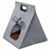 GOODS+GADGETS Haustier-Zelt, Hunde-Zelt Katzen-Zelt Hunde-Hütte aus Filz, Tipi Katzenhöhle Hundehöhle mit Decke für Katze & Hund; Haustiertipi und Körbchen - 1