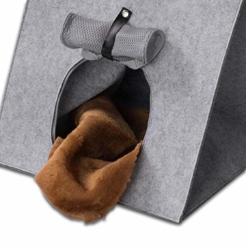 GOODS+GADGETS Haustier-Zelt, Hunde-Zelt Katzen-Zelt Hunde-Hütte aus Filz, Tipi Katzenhöhle Hundehöhle mit Decke für Katze & Hund; Haustiertipi und Körbchen - 4