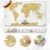 GOODS+GADGETS Scrape Off World Map Gold - XXL Weltkarte zum frei Rubbeln 82 x 45 cm - Rubbel Landkarte Deluxe Wandbild - 3
