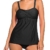 Happy Sailed Damen Gepolstert Two Piece Tankini Set Mit Slip , Schwarz, XX-Large(EU50-EU52) - 3