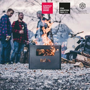 höfats - BEER BOX Feuerkorb - Getränkekiste, Feuerkorb, Grill und Hocker in einem - für Garten und Terrasse - Corten-Stahl - Rost-Optik - 2