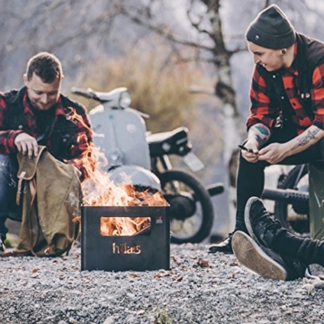 höfats - BEER BOX Feuerkorb - Getränkekiste, Feuerkorb, Grill und Hocker in einem - für Garten und Terrasse - Corten-Stahl - Rost-Optik - 8
