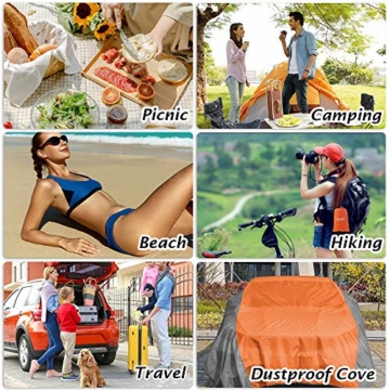 HOPAI Picknickdecke Stranddecke Wasserdicht 200x210cm/240x270cm Sandabweisende Campingdecke 4 Befestigung Ecken, Picknick/Strand Matte für den Strand, Campen, Wandern und Ausflüge (M:243 x 273 cm) - 3