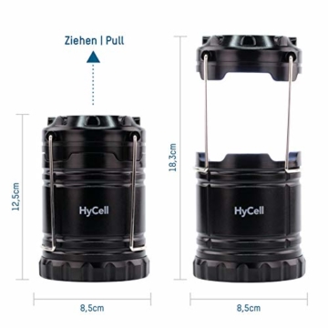 HyCell LED Campinglampe CL30 - Batteriebetriebene LED Campingleuchte - Handliche Leuchte mit blendfreier Ausleuchtung - Ideal für Festivals Camping Ausrüstung Zelten Lesen Garten oder Notfallleuchte - 4