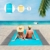 ISOPHO Picknickdecke 200 x 210 cm Stranddecke Wasserdicht, Strandmatte 4 Befestigung Ecken Stranddecke Sandfrei/Picknick für den Strand, Campen, Wandern und Ausflüge(Blau) - 1