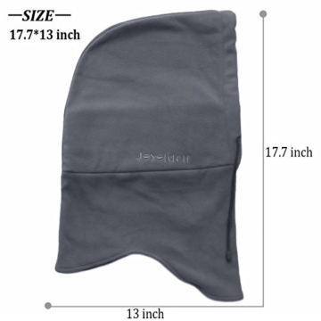 joyoldelf Multifunktionale Tactical Heavyweight Balaclava Gesichtsmaske Skimaske Motorradmaske zum Radfahren Ski Winter wärmend, Grau, M - 3