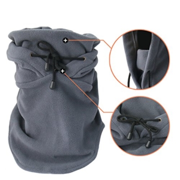 joyoldelf Multifunktionale Tactical Heavyweight Balaclava Gesichtsmaske Skimaske Motorradmaske zum Radfahren Ski Winter wärmend, Grau, M - 6