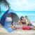 Karvipark Strandmuschel, Tragbar Extra Light Strandzelt, Sun Shelter für 2-3 Personen, Einschließlich Tragetasche und Zeltpflöcke, UV-Schutz, Beach Zelt für Familie, Strand, Garten, Camping (Blau) - 3