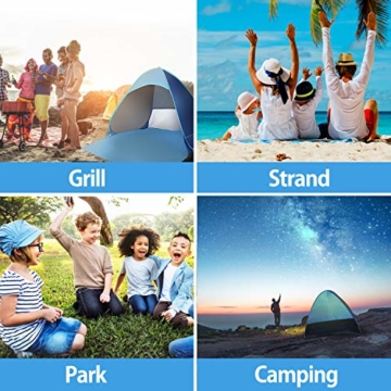 Karvipark Strandmuschel, Tragbar Extra Light Strandzelt, Sun Shelter für 2-3 Personen, Einschließlich Tragetasche und Zeltpflöcke, UV-Schutz, Beach Zelt für Familie, Strand, Garten, Camping (Blau) - 5