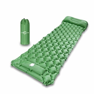 KEPLUG Isomatte selbstaufblasend Camping, luftmatratze Camping mit Fußpresse Ultraleicht, aufblasbare matratze für Camping, Strand, Reise, Outdoor, Wandern 195x70x6cm (Grün) - 8