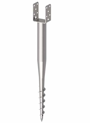 Krinner Bodenhülse U-Fix 91 (Eindrehbodenhülse für Kanthölzer, Pfostenträger, Länge 830 mm, für Holzgröße 90 / X mm) 21073, feuerverzinkt - 3