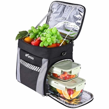 KUYOU Kühltasche, Längere Abkühlzeit bis 12 Stunden, Zusammenklappbare und Isolierte Kühltasche Auslaufsichere Lunchtasche, 15L Große Kühlbox für Camping Picknick Familienaktivitäten im Freien - 1