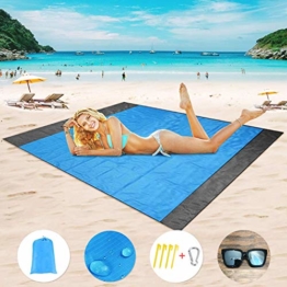 Kyhon Picknickdecke 210 x 200/280 * 300cm, Stranddecke wasserdichte, Sandabweisende Campingdecke 4 Befestigung Ecken, Tragbare Campingmatte Ultraleicht kompakt Wasserdicht und Sandabweisend - 1