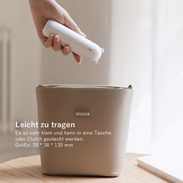 Lahuko Bär Mini Handventilator, 2 Windmodi, 24h Arbeitszeit, Starker Wind, 24h Akkulaufzeit, Power Bank für Handy, Tragbarer USB Mini Lüfter für Büro, Urlaub und Reisen(Weiß) - 3