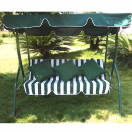 Loywe Hollywoodschaukel Gartenschaukel Schaukelbank 3-Sitzer mit Dach Stahlgestell,Grün 170x115x156cm LW12 - 1