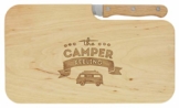 meinbecher nachhaltiges Brotzeitbrett Schneidebrett Jausenbrett Holz Messer Geschenk Männer Frauen Geschenkidee für Ihn & Sie_Camper Feeling - 1