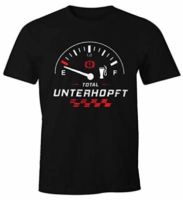 MoonWorks Herren T-Shirt Total Unterhopft Bier Tankanzeige Tacho Fun-Shirt schwarz L - 1