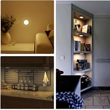 Nachtlicht mit Bewegungsmelder, USB Wiederaufladbar LED Bewegungssensor Licht Schrankbeleuchtung, Batterie Powered Licht mit Bewegungsmelder Für Flur,Schlafzimmer,Schrank,Kabinett Warmweiß 3 Stück - 9