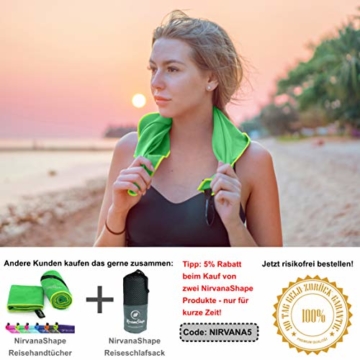 NirvanaShape ® Mikrofaser Handtücher | saugfähig, leicht, schnelltrocknend | Badehandtücher, Reisehandtücher, Sporthandtücher | Ideal für Reisen, Fitness, Yoga, Sauna - 7