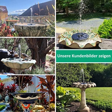 OMORC Solar Springbrunnen, Solarbrunnen 2W mit 4-in-1-Düse, Solar Teichpumpe Wasserpumpe Solarpumpe Solarbrunnen für den Garten, Kleiner Teich, Aquarium (2020 Upgrade) - 4