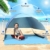 Osaloe Strandmuschel, UV Schutz 50+ Pop Up Strandzelt für 1-3 Personen, Tragbares Campingzelt zum Wandern, Picknicken, Angeln, Garten- und Outdoor-Aktivitäten (Blau) - 2