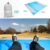 OUSPT Picknickdecke 210 x 200 cm, Stranddecke wasserdichte, Sandabweisende Campingdecke 4 Befestigung Ecken, Ultraleicht kompakt Wasserdicht und sandabweisend(Blau+Grau) - 2