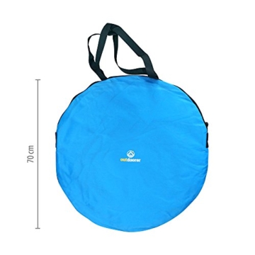 outdoorer Pop up Strandmuschel Zack II blau - Wurf-Strandmuschel mit UV-Schutz 60, Sonnenzelt als Schattenspender am Strand - 4