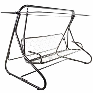 PATIO Hollywoodschaukel Gartenschaukel Milano 3-Sitzer klappbar Liegefunktion D001-12BB 170 cm (Baumwolle, grün) - 2