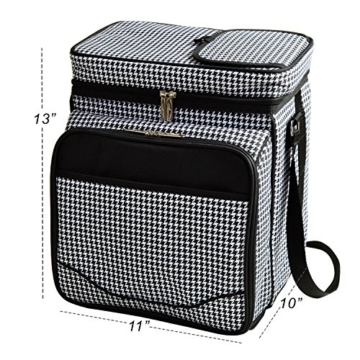 Picknick at Ascot Isolierter Picknickkorb/Kühler, komplett ausgestattet mit Service für 2 Personen, Blumenmuster 2 Person Houndstooth - 2