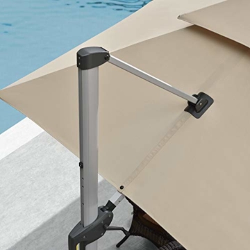 PURPLE LEAF 300 X 300 cm Sonnenschirm Gartenschirm Kurbelschirm Ampelschirm Terrassenschirm, Beige - 9