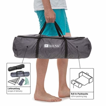 Qeedo Quick Palm Strandmuschel mit UV Schutz (UV80), kleines Packmaß, Sonnenschutz mit Quick-Up System - Sand - 3