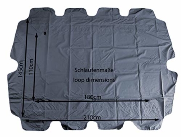 QUICK STAR Ersatzdach Gartenschaukel Universal 145x210 cm Hollywoodschaukel 3 Sitzer Grau UV 50 Ersatz Bezug Sonnendach Schaukel Dach - 3
