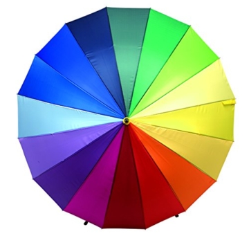 Regenschirm Regenbogen Partnerschirm Stockschirm Golfschirm Schirm bunt XL 131cm - 2