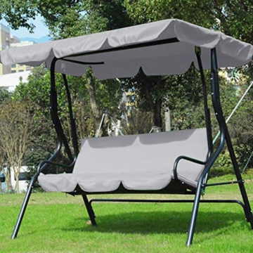 Rehomy Terrassenschaukel-Set, solide, wasserdicht, regendicht, Abdeckung für Hollywoodschaukel und Hollywoodschaukel, Staubschutz, Ersatz für 2- und 3-Sitzer-Größen - 2